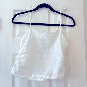 H&M white linen top